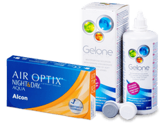 Air Optix Night and Day Aqua (6 lentile) + soluție Gelone 360ml