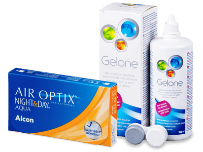 Air Optix Night and Day Aqua (6 lentile) + soluție Gelone 360ml
