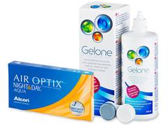 Air Optix Night and Day Aqua (6 lentile) + soluție Gelone 360ml