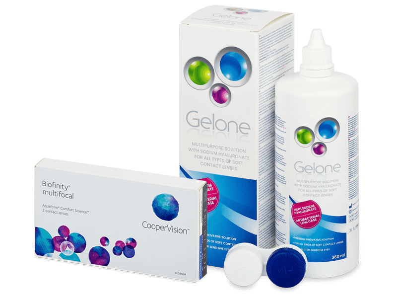 Biofinity Multifocal (3 lentile) + soluție Gelone 360 ml