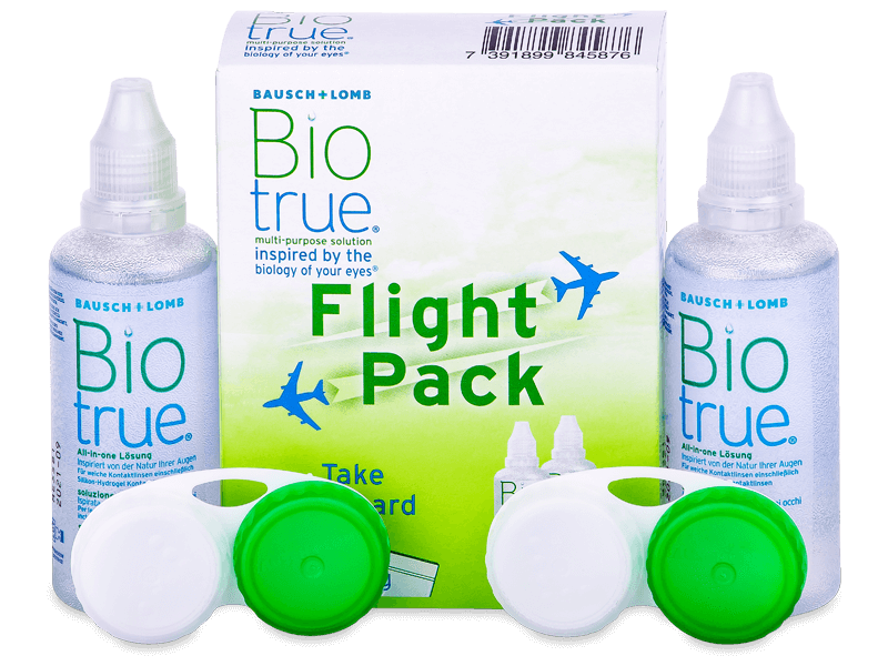 Soluție Biotrue 2 x 60 ml Flight Pack