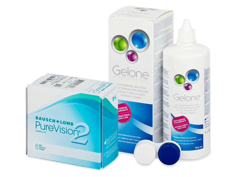 PureVision 2 (6 lentile) + soluție Gelone 360 ml