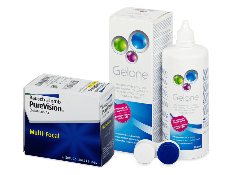 PureVision Multi-Focal (6 lentile) + soluție Gelone 360 ml