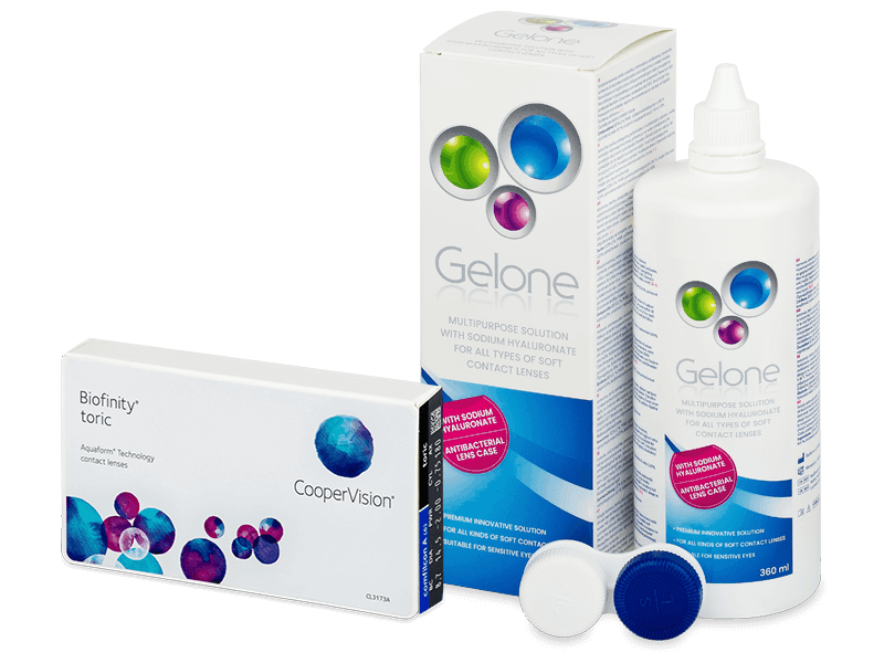 Biofinity Toric (6 lentile) + soluție Gelone 360 ml