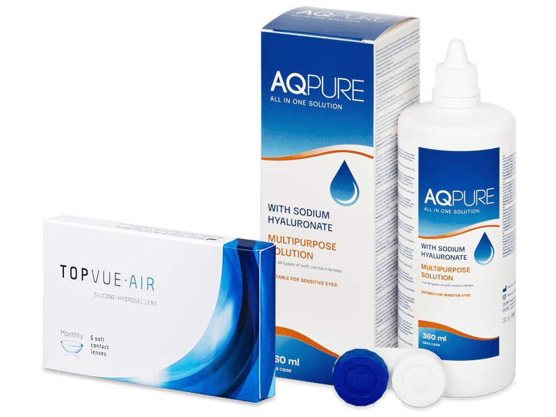 TopVue Air (6 lentile) + Soluție AQ Pure 360 ml