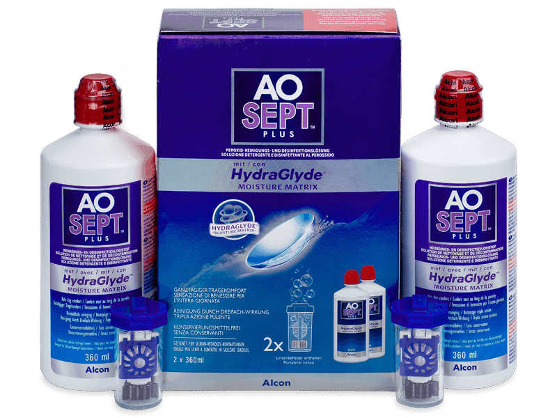 Soluție AO SEPT PLUS HydraGlyde 2 x 360 ml 
