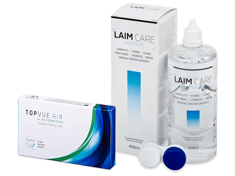 TopVue Air for Astigmatism (3 lentile) + soluție Laim Care 400 ml