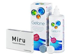 Miru 1month Menicon (6 lentile) + Soluție Gelone 360 ml