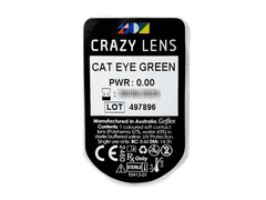 CRAZY LENS - Cat Eye Green - lentile zilnice fără dioptrie (2 lentile)