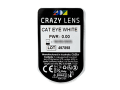 CRAZY LENS - Cat Eye White - lentile zilnice fără dioptrie (2 lentile)