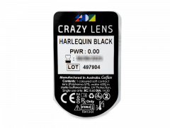CRAZY LENS - Harlequin Black - lentile zilnice fără dioptrie (2 lentile)