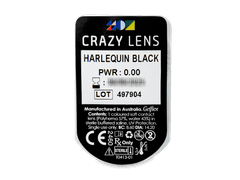 CRAZY LENS - Harlequin Black - lentile zilnice fără dioptrie (2 lentile)