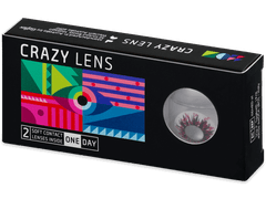 CRAZY LENS - Harlequin Black - lentile zilnice cu dioptrie (2 lentile)