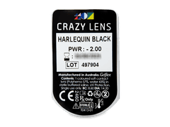 CRAZY LENS - Harlequin Black - lentile zilnice cu dioptrie (2 lentile)