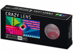 CRAZY LENS - Solid Red - lentile zilnice cu dioptrie (2 lentile)