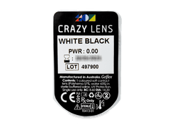 CRAZY LENS - White Black - lentile zilnice fără dioptrie (2 lentile)