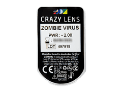 CRAZY LENS - Zombie Virus - lentile zilnice cu dioptrie (2 lentile)