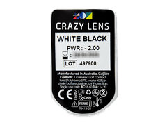 CRAZY LENS - White Black - lentile zilnice cu dioptrie (2 lentile)