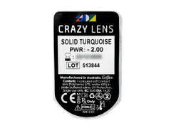 CRAZY LENS - Solid Turquoise - lentile zilnice cu dioptrie (2 lentile)