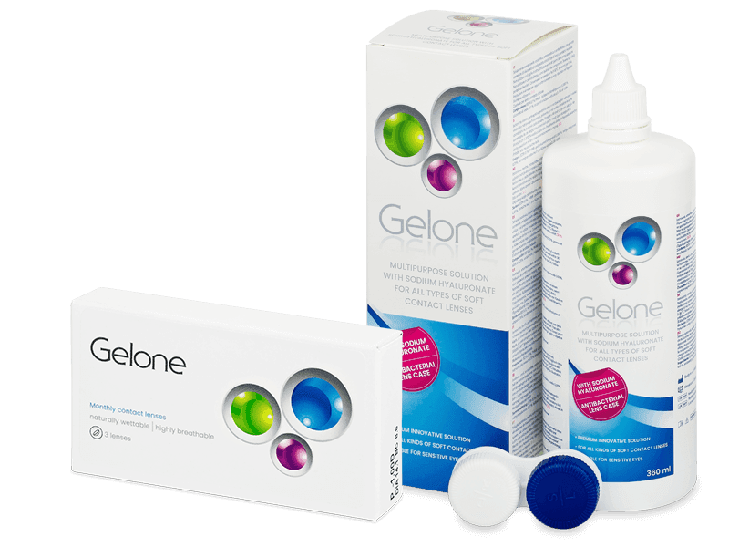 Gelone Monthly (3 lentile) + soluție Gelone 360 ml