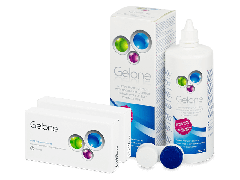 Gelone Monthly (6 lentile) + soluție Gelone 360 ml