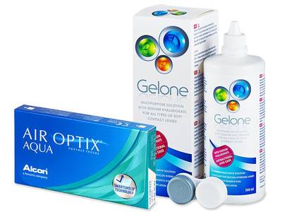 Air Optix Aqua (6 lentile) + soluție Gelone 360 ml