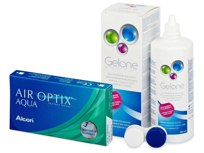 Air Optix Aqua (6 lentile) + soluție Gelone 360 ml